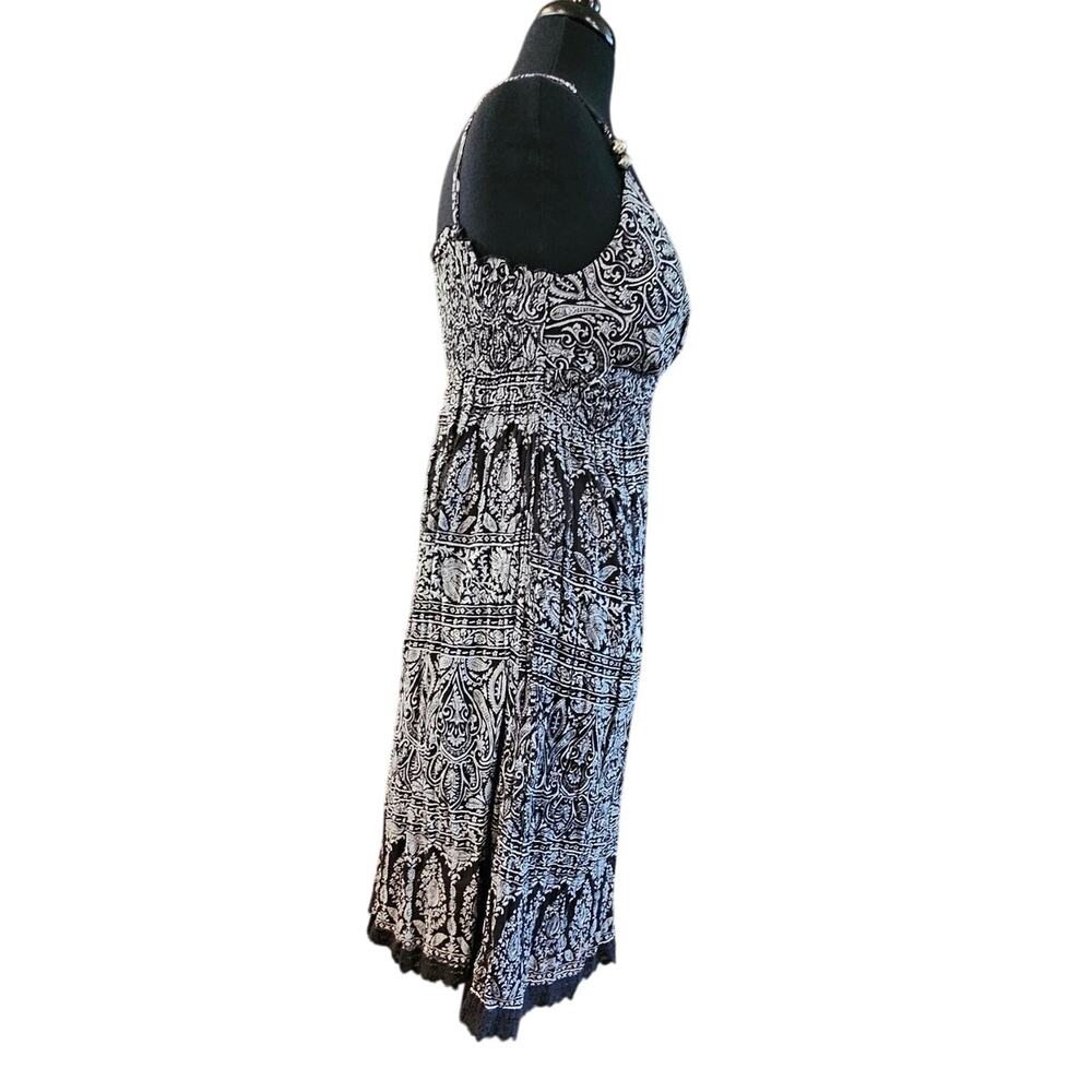 Derek Heart Babydoll Dress Black White Floral Coquette Y2K Sundress Cottage XL - Picture 4 of 16